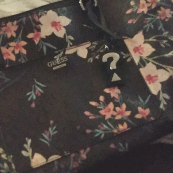 Guess Black Floral Purse - Picture 2 of 4